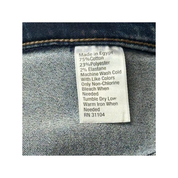 Nanette Lepore Denim Crop Cuffed Skinny Jeans Size 10 Distressed Medium Wash - Picture 10 of 10